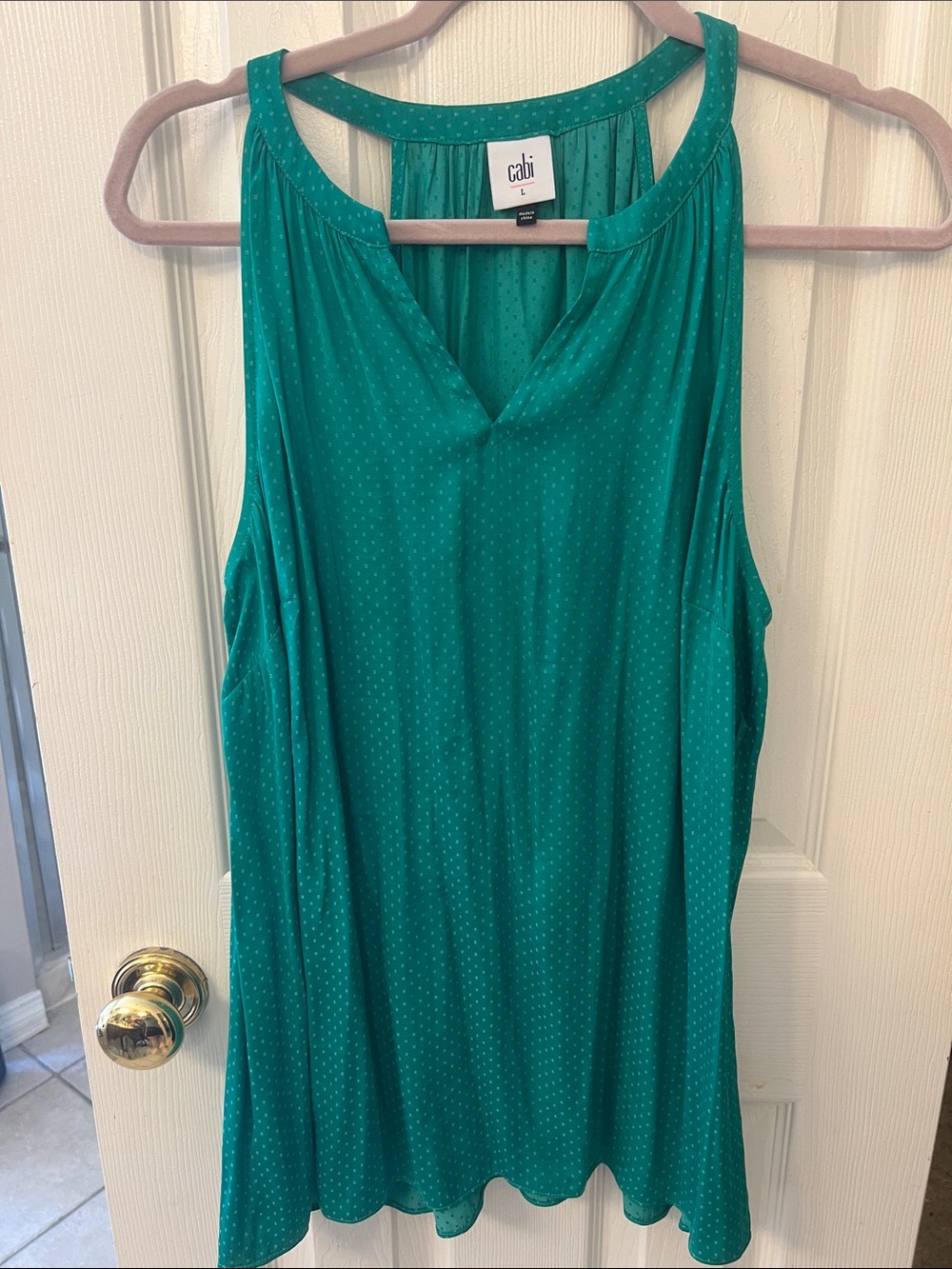 CAbi Emerald Green Sleeveless V-Neck Tank